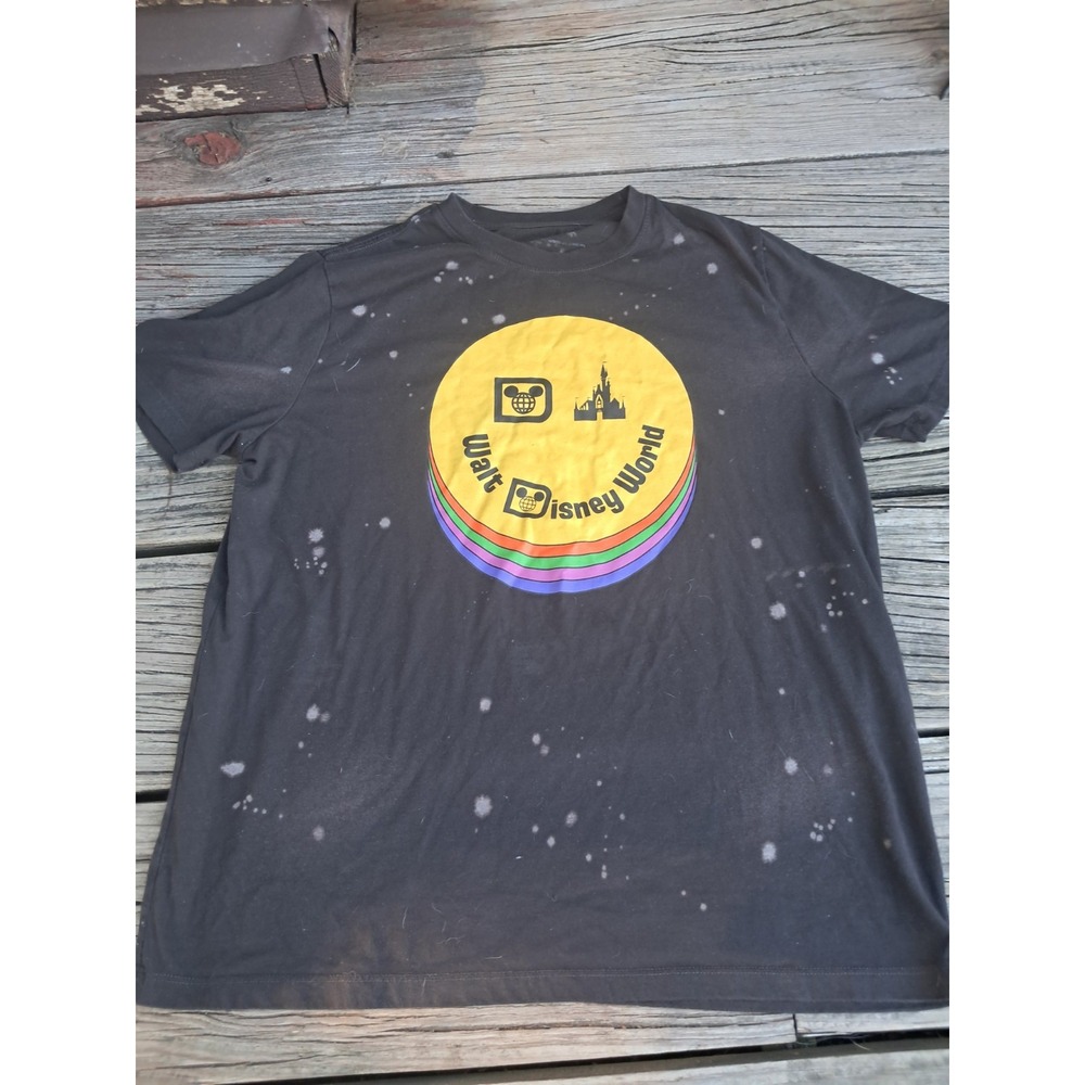 VTG Disney Walt Disney World Graphic 90s T-Shirt Black Adult Size M. A4